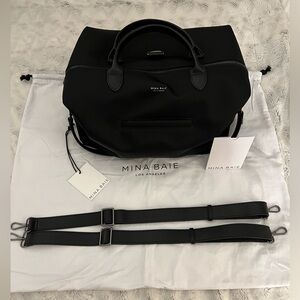 Mina Baie Full Size Emmy Diaper Bag Blqck Nylon